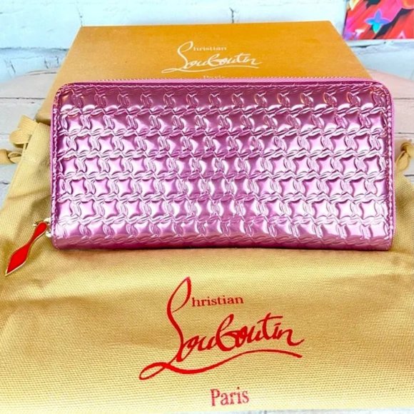 SOLD ⭐️Christian Louboutin pink patent leather long zippy zip around wallet w… - Picture 2 of 16